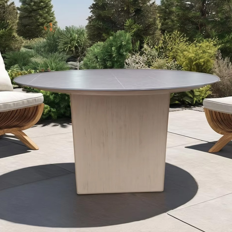 Modern Outdoor Round Dining Table – Durable and Waterproof for Outdoor Spaces
