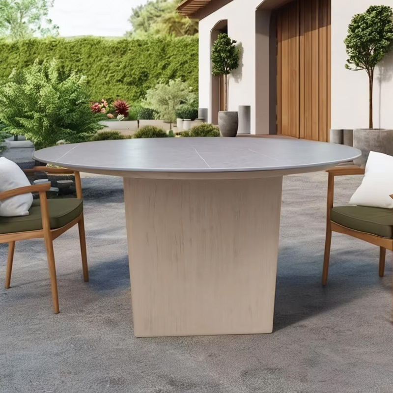 Modern Outdoor Round Dining Table – Durable and Waterproof for Outdoor Spaces