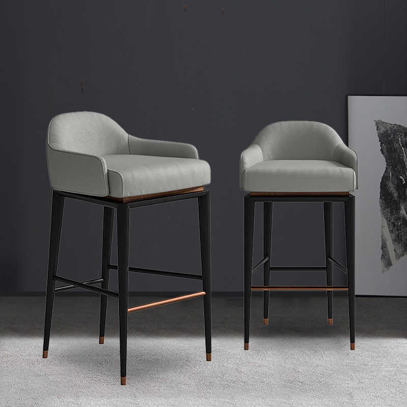Modern Metal Leg Bar Chair with Cushioned Seat – Functional and Stylish Dining Seating