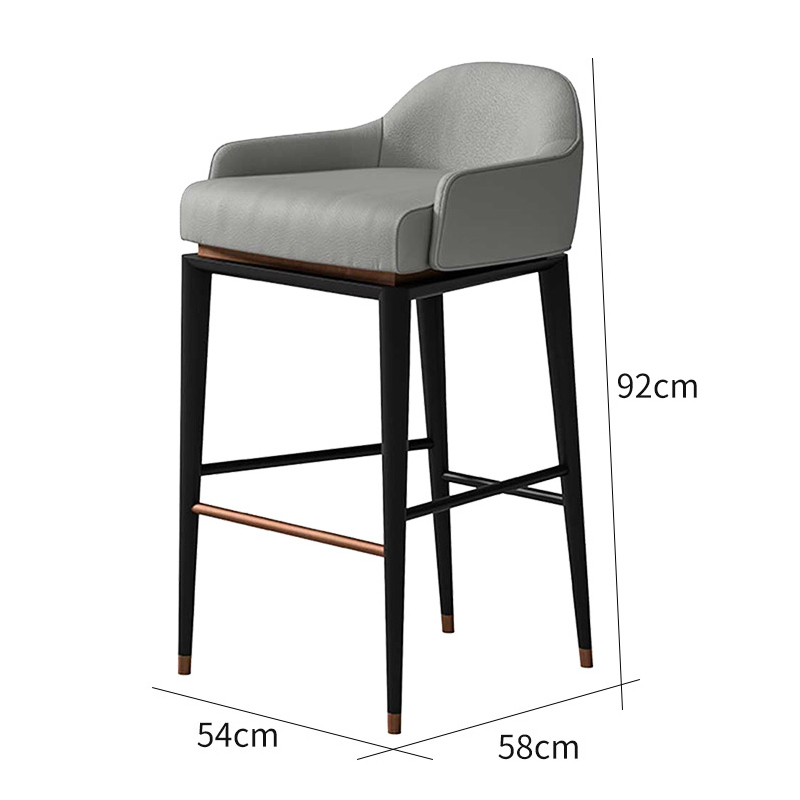 Modern Metal Leg Bar Chair with Cushioned Seat – Functional and Stylish Dining Seating