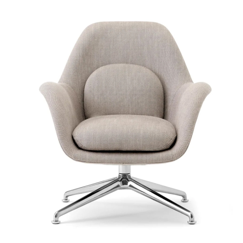 Modern Office Chair with Metal Legs and Leather Seat