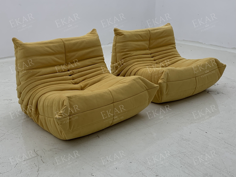 Modern Wrinkle-Textured Suede Sofa for Stylish and Comfortable Living Room Seating