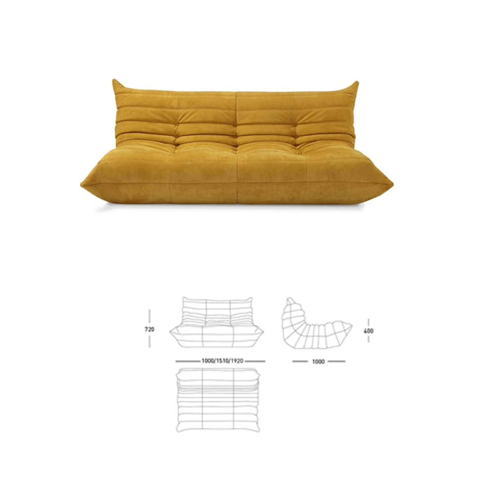Modern Wrinkle-Textured Suede Sofa for Stylish and Comfortable Living Room Seating