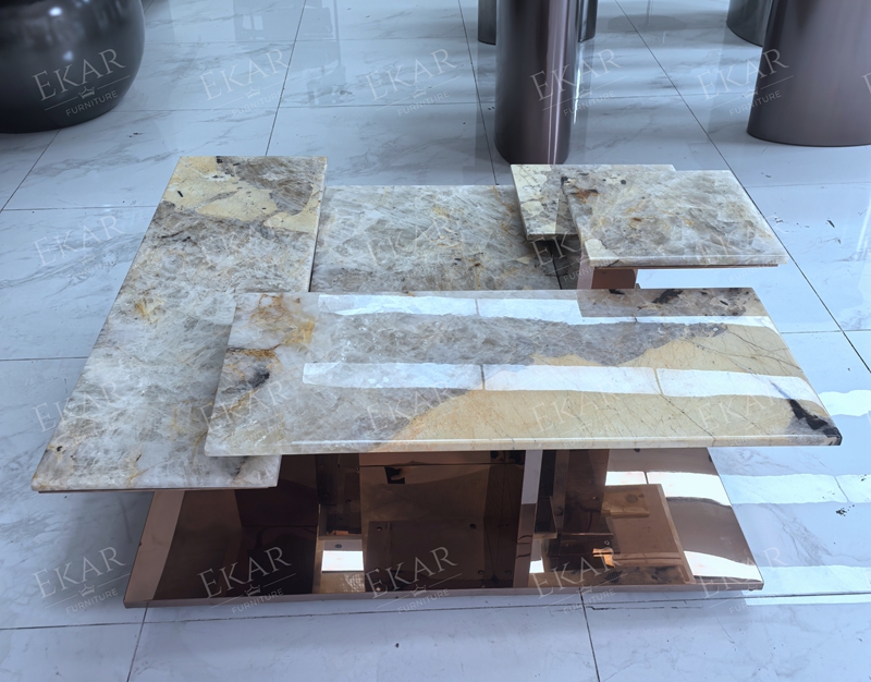 Modern Irregular Marble Coffee Table – Unique Design for Contemporary Living