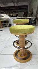 Modern Metal Leg Upholstered Bar Stool with Comfortable Cushion for Dining and Kitchen Spaces