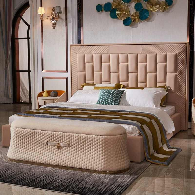 Modern Bedroom Bench with Diamond Stitching for Stylish and Functional Bedroom Decor