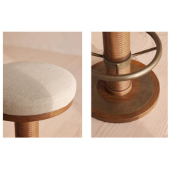 Modern Metal Leg Upholstered Bar Stool with Comfortable Cushion for Dining and Kitchen Spaces