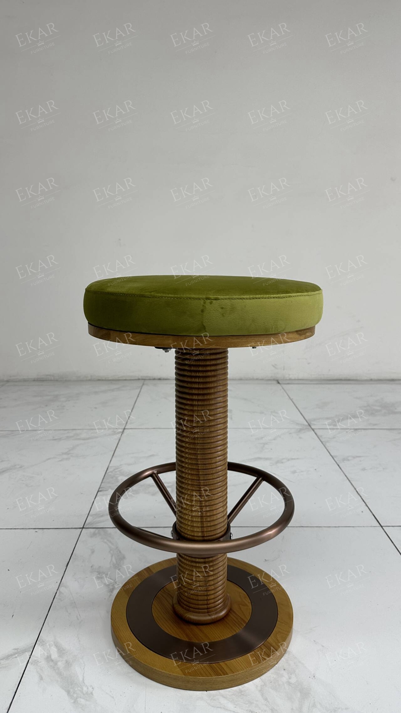 Modern Metal Leg Upholstered Bar Stool with Comfortable Cushion for Dining and Kitchen Spaces