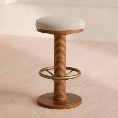 Modern Metal Leg Upholstered Bar Stool with Comfortable Cushion for Dining and Kitchen Spaces