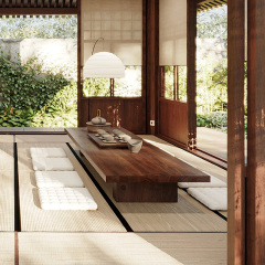 Modern Solid Wood Long Coffee Table