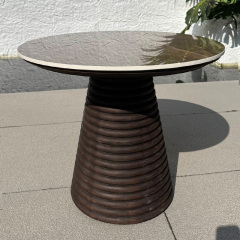 Modern Outdoor Round Side Table with Weather-Resistant Design for Patio and Garden Use