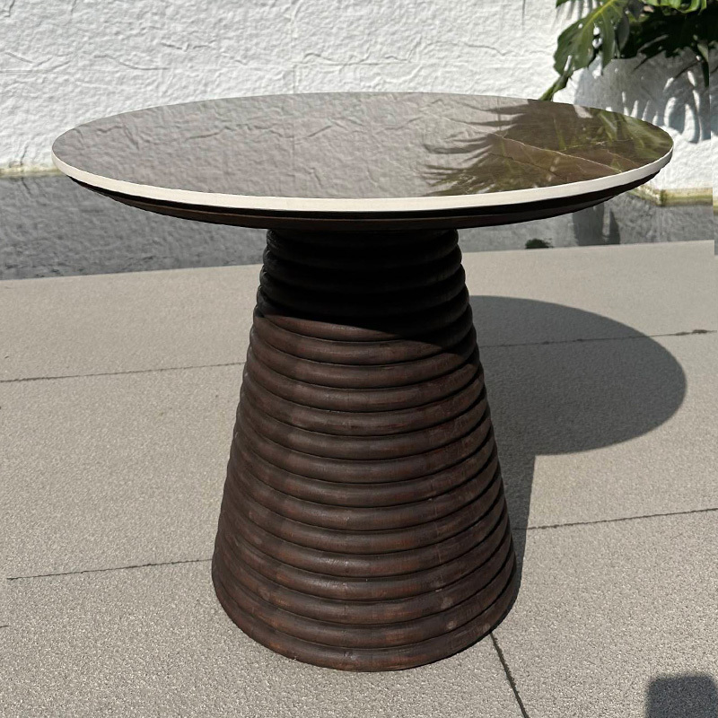 Modern Outdoor Round Side Table with Weather-Resistant Design for Patio and Garden Use