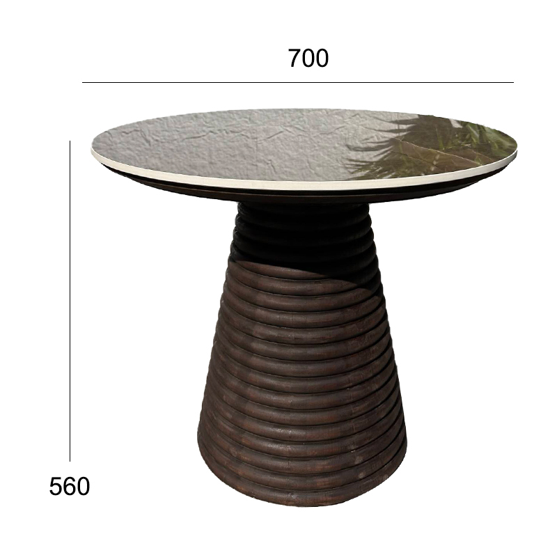 Modern Outdoor Round Side Table with Weather-Resistant Design for Patio and Garden Use