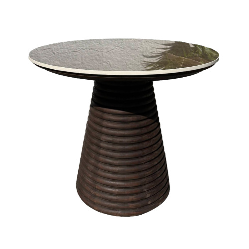 Modern Outdoor Round Side Table with Weather-Resistant Design for Patio and Garden Use