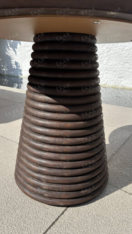 Modern Outdoor Round Side Table with Weather-Resistant Design for Patio and Garden Use
