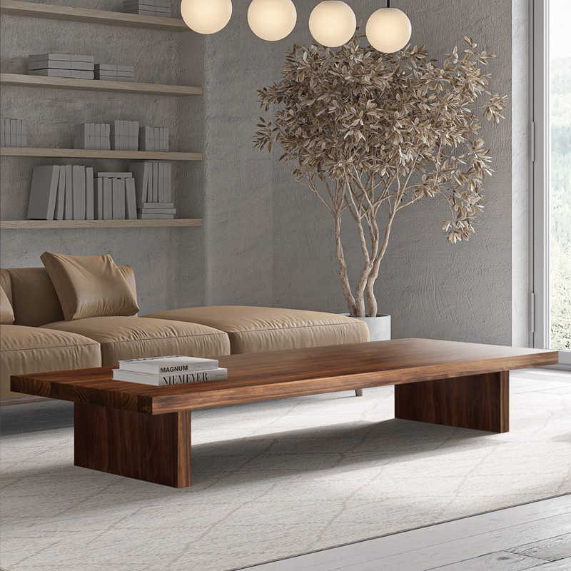 Modern Solid Wood Long Coffee Table
