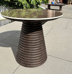 Modern Outdoor Round Side Table with Weather-Resistant Design for Patio and Garden Use
