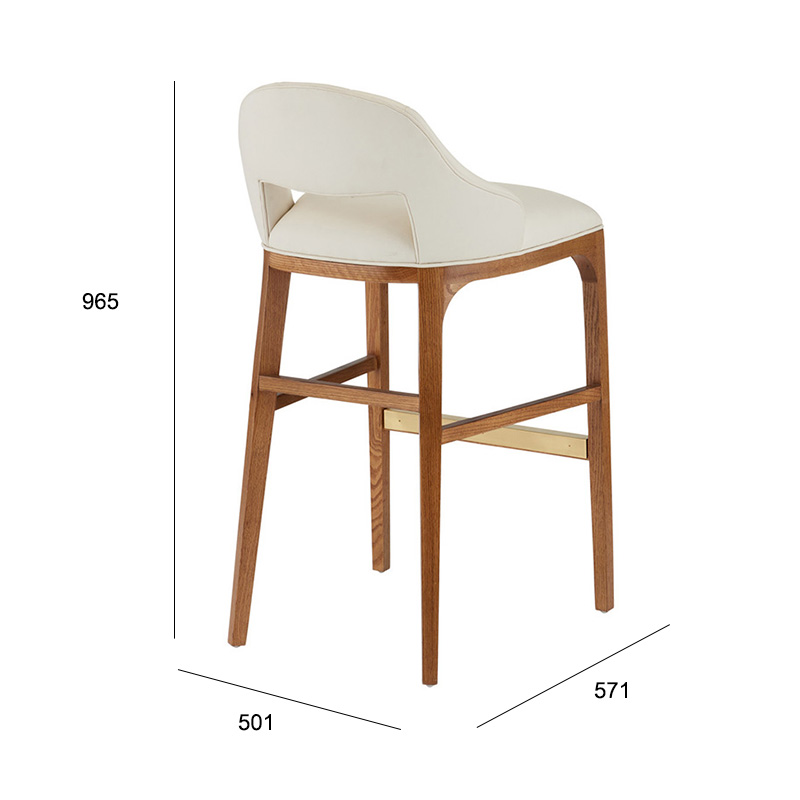 Modern Wood Leg Bar Stool for Dining Room or Kitchen