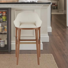 Modern Wood Leg Bar Stool for Dining Room or Kitchen