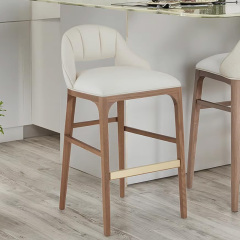 Modern Wood Leg Bar Stool for Dining Room or Kitchen