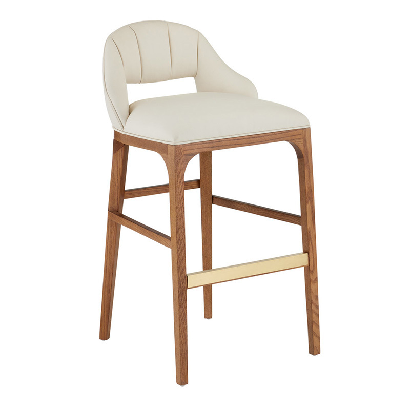 Modern Wood Leg Bar Stool for Dining Room or Kitchen