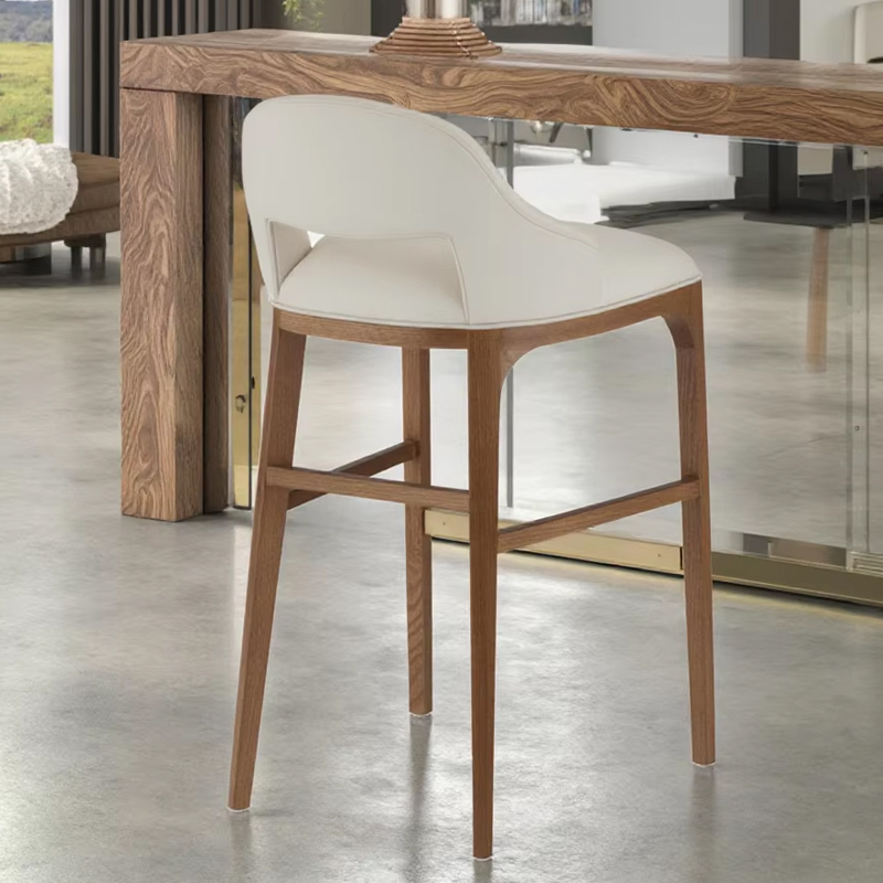 Modern Wood Leg Bar Stool for Dining Room or Kitchen