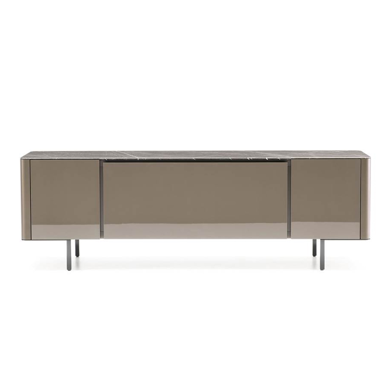 Modern Wooden TV Stand with Storage Compartments for Living Room
