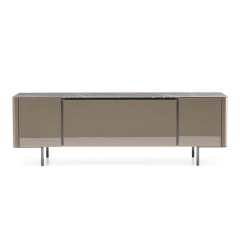 Modern Wooden TV Stand with Storage Compartments for Living Room