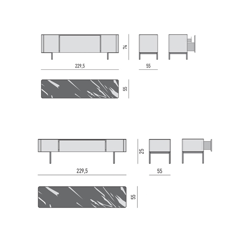 Modern Wooden TV Stand with Storage Compartments for Living Room