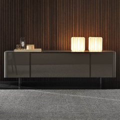 Modern Wooden TV Stand with Storage Compartments for Living Room