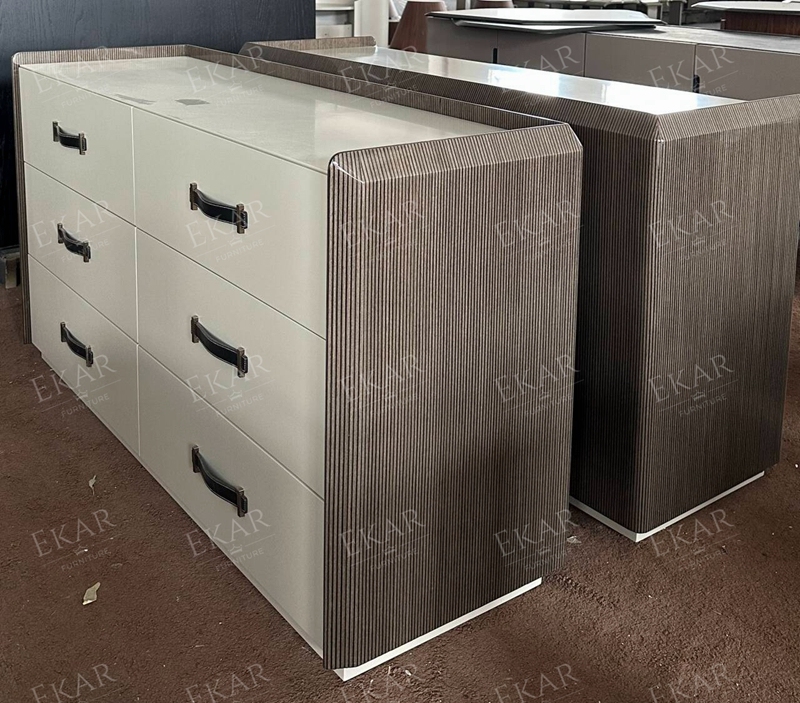 Modern Wooden Dresser with Multiple Drawers for Bedroom Storage