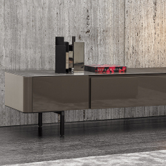 Modern Wooden TV Stand with Storage Compartments for Living Room
