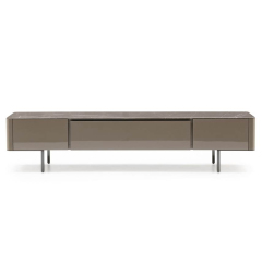 Modern Wooden TV Stand with Storage Compartments for Living Room