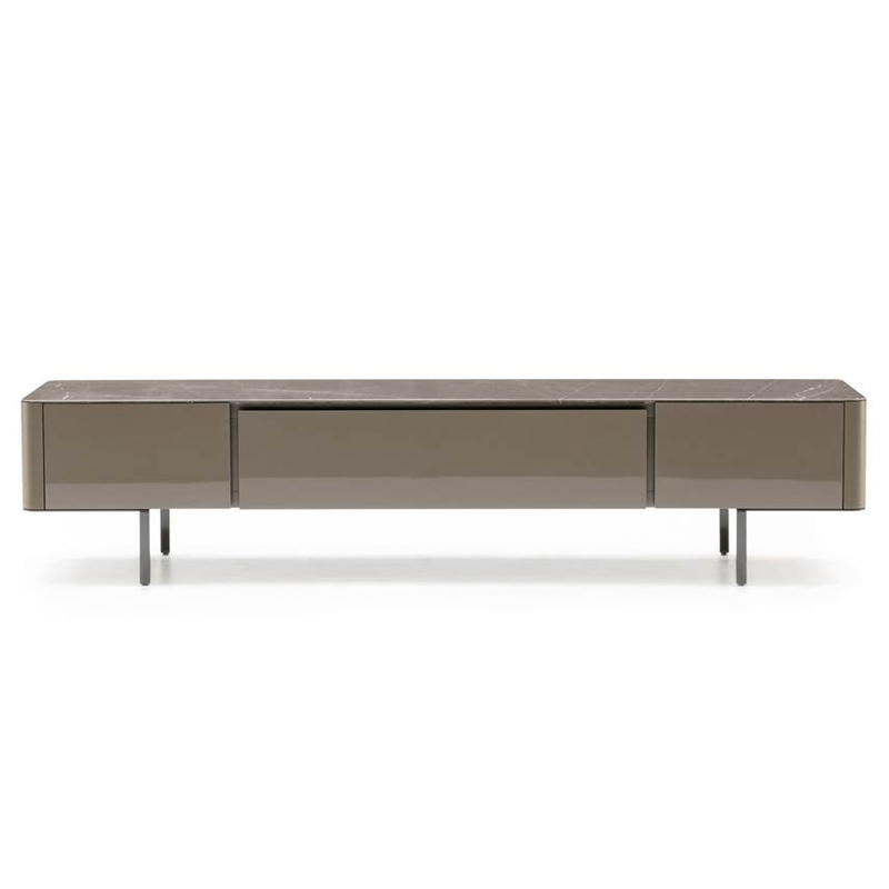 Modern Wooden TV Stand with Storage Compartments for Living Room