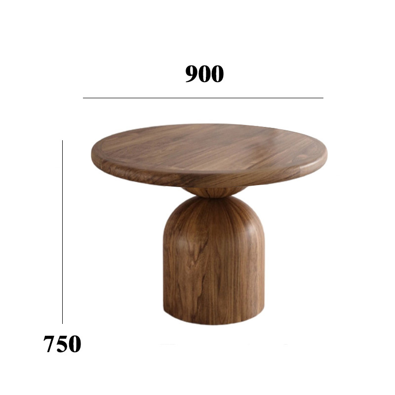 Modern Solid Wood Round Corner Table for Living Room
