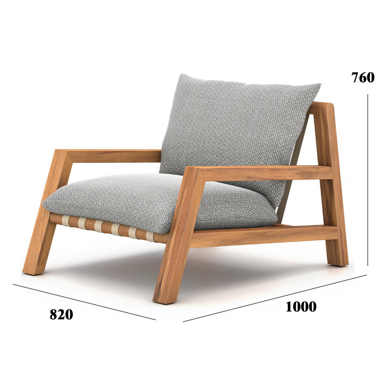 Modern Teak Outdoor Lounge Chair with Durable Design for Relaxation
