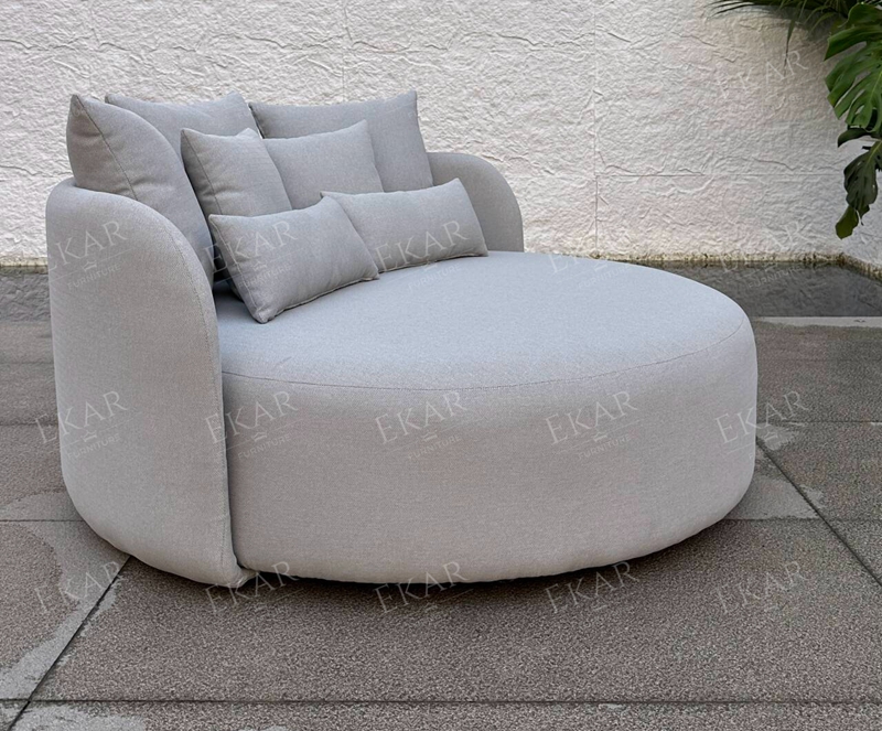 Modern Waterproof Fabric Round Outdoor Lounge Chair for Relaxation