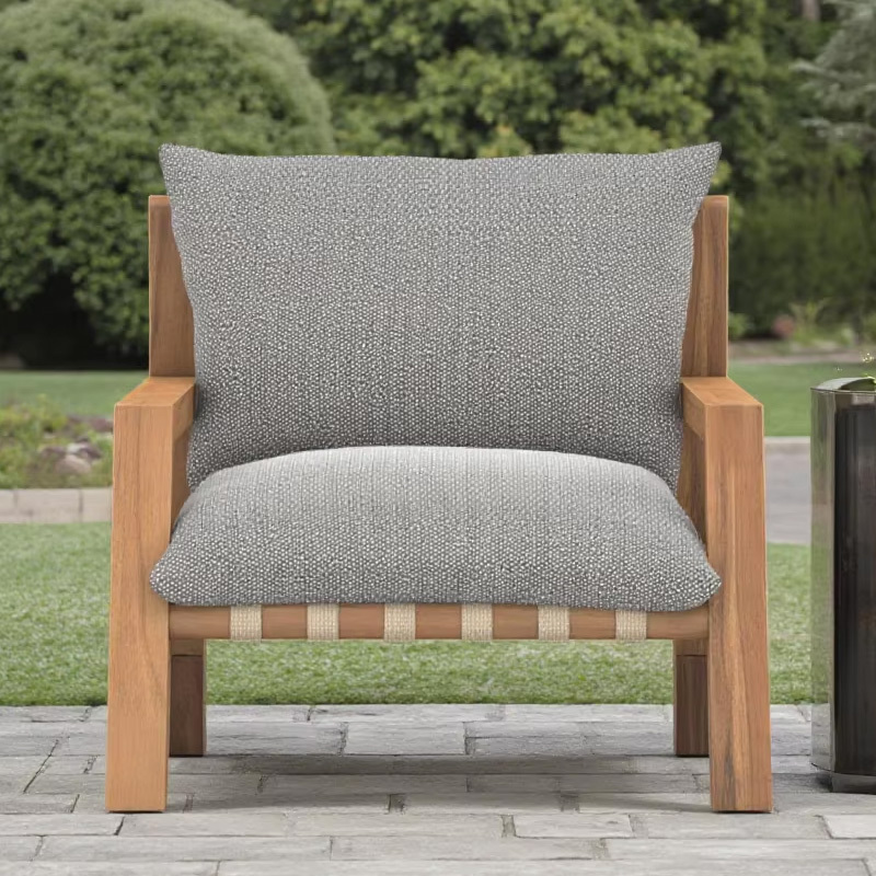 Modern Teak Outdoor Lounge Chair with Durable Design for Relaxation