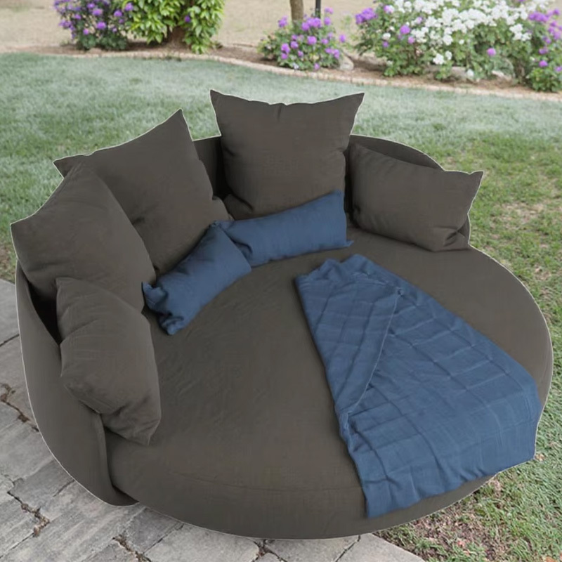 Modern Waterproof Fabric Round Outdoor Lounge Chair for Relaxation