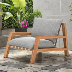 Modern Teak Outdoor Lounge Chair with Durable Design for Relaxation