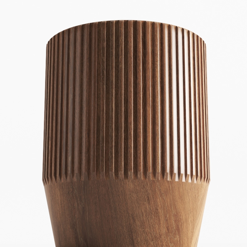 Modern Wooden Outdoor Round Stool for Patio and Garden Use