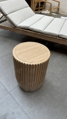 Modern Wooden Outdoor Round Stool for Patio and Garden Use