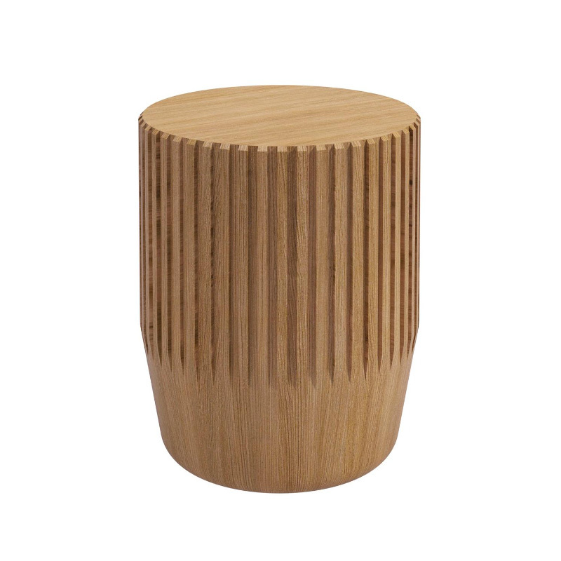 Modern Wooden Outdoor Round Stool for Patio and Garden Use