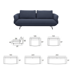 Modern Fabric Sofa with Comfortable Cushions for Living Room Seating
