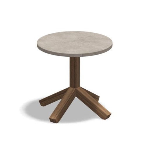 Modern Outdoor Wooden Round Corner Table for Patio and Garden