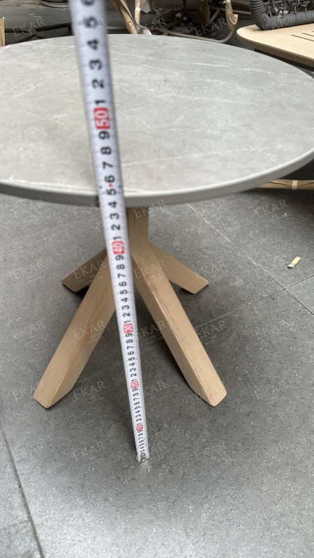 Modern Outdoor Wooden Round Corner Table for Patio and Garden