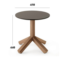 Modern Outdoor Wooden Round Corner Table for Patio and Garden