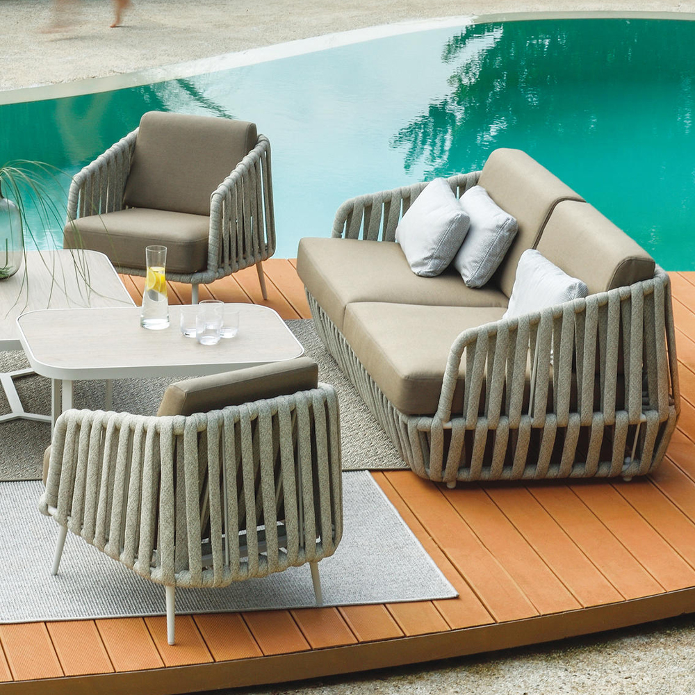 Modern Waterproof Wicker Sofa for Outdoor Relaxation and Comfort