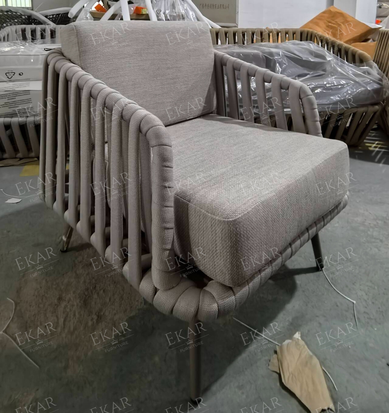 Modern Waterproof Wicker Lounge Chair for Outdoor Relaxation