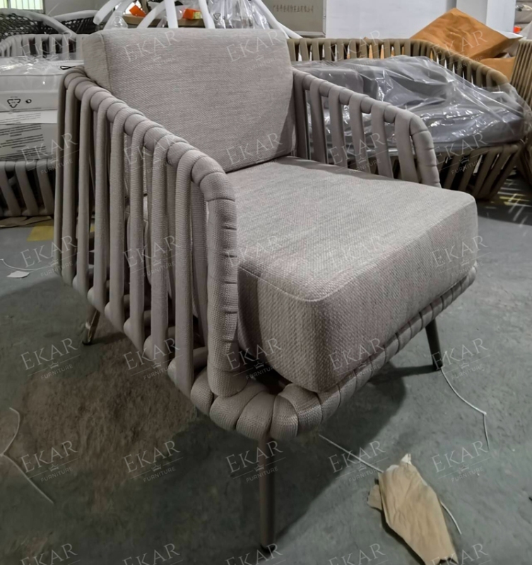Modern Waterproof Wicker Lounge Chair for Outdoor Relaxation